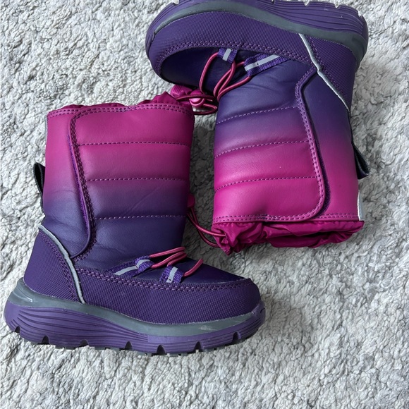 Lands' End Kids' Purple and Pink Snow Boots Toddler Girl 7 Skiing Snowboarding - Picture 2 of 8